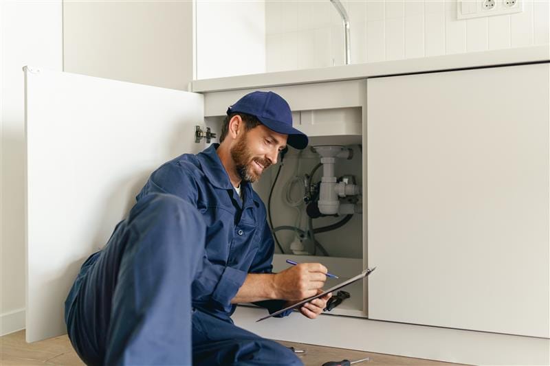 Residential plumber providing service in a Carson home